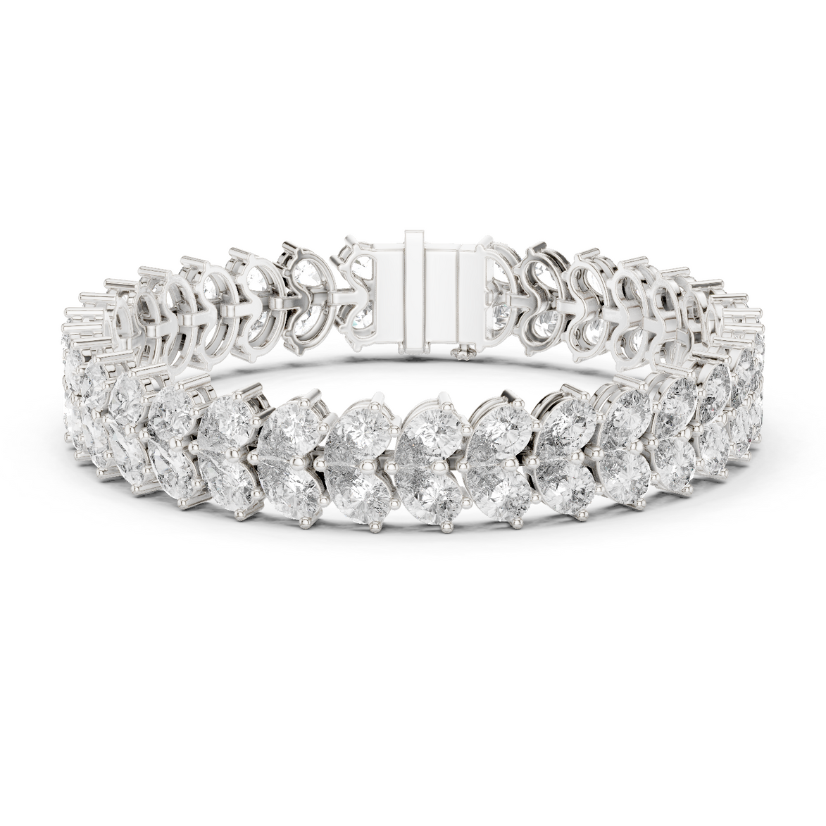 Luxury pear shape diamond tennis bracelet in gold with brilliant lab grown diamonds by Signora Jewels