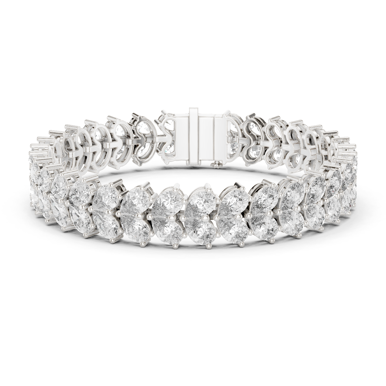 Luxury pear shape diamond tennis bracelet in gold with brilliant lab grown diamonds by Signora Jewels