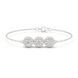 Vintage halo style lab grown diamond bracelet connector with round center diamonds and halo detailing in yellow white and rose gold