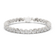 Classic double row lab grown diamond tennis bracelet with round cut diamonds in yellow white and rose gold