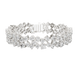 Multi shape lab grown diamond tennis bracelet with clustered round diamond design in yellow white and rose gold