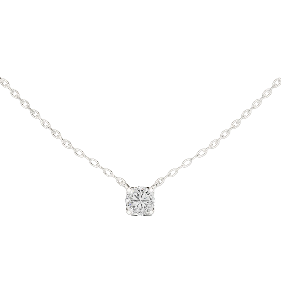 Minimal round cut solitaire diamond pendant in gold with lab grown diamond by Signora Jewels