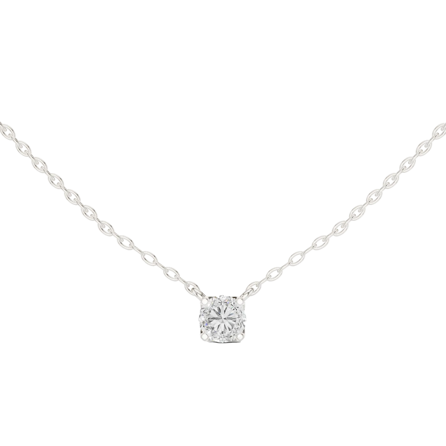 Minimal round cut solitaire diamond pendant in gold with lab grown diamond by Signora Jewels