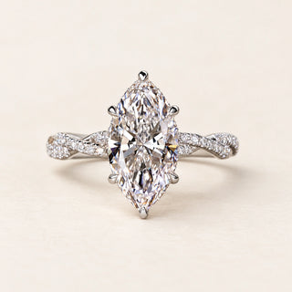 Marquise Lab Grown Diamond Bypass Engagement Ring in White Gold