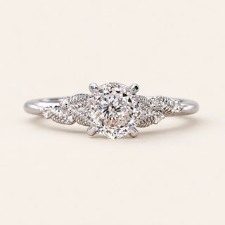 Portuguese Cut Lab Grown Diamond Split Shank Engagement Ring in White Gold
