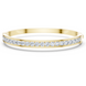 Channel set lab grown diamond bangle bracelet in yellow gold white gold and rose gold with sleek round diamond design