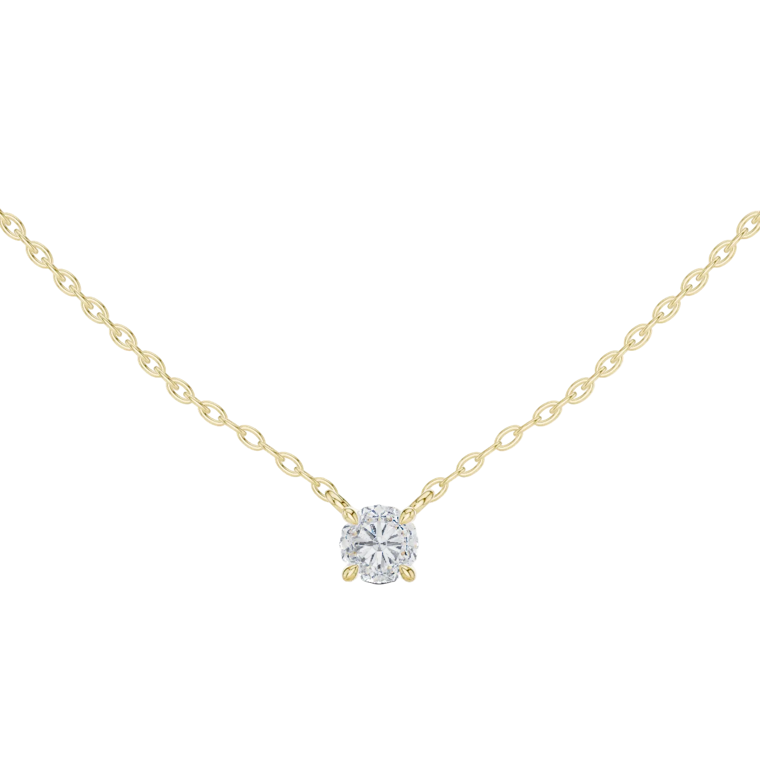 Minimal round cut solitaire diamond pendant in gold with lab grown diamond by Signora Jewels