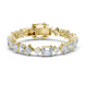 Luxury mixed shape diamond tennis bracelet in gold with emerald, princess, and round lab grown diamonds by Signora Jewels