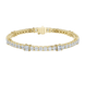Princess and round lab grown diamond tennis bracelet in yellow white and rose gold with modern mixed shape design
