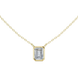 Minimal emerald cut solitaire diamond pendant in gold with lab grown diamond by Signora Jewels