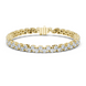 Classic double row lab grown diamond tennis bracelet with round cut diamonds in yellow white and rose gold
