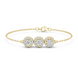 Vintage halo style lab grown diamond bracelet connector with round center diamonds and halo detailing in yellow white and rose gold
