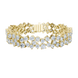 Multi shape lab grown diamond tennis bracelet with clustered round diamond design in yellow white and rose gold