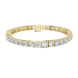 Graduated lab grown diamond tennis bracelet with varying size round diamonds in yellow white and rose gold