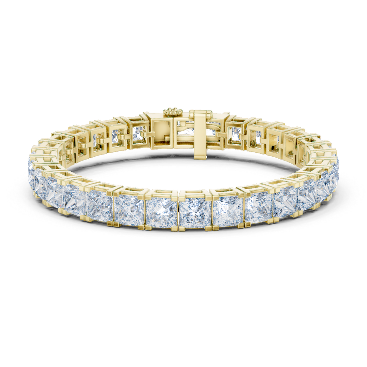 Luxury princess cut diamond tennis bracelet in gold with lab grown diamonds by Signora Jewels