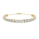 Graduated lab grown diamond tennis bracelet in yellow gold white gold and rose gold with round brilliant diamond design