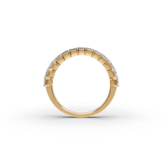 Emerald Lab Grown Diamond Band in yellow gold, view 2