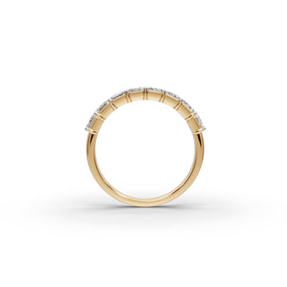 Emerald Lab Grown Diamond Eight Stone Band in yellow gold, view 2