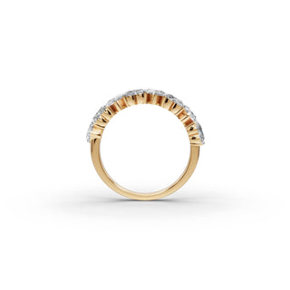Heart Lab Grown Diamond Eight Stone Band in yellow gold, view 2