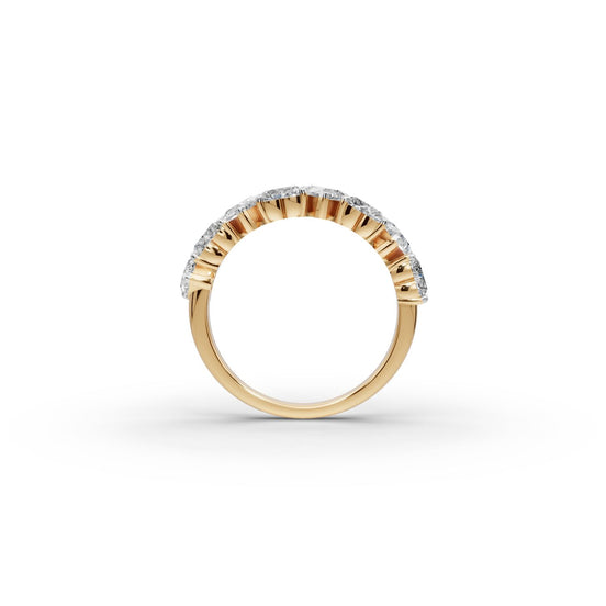 Heart Lab Grown Diamond Eight Stone Band in yellow gold, view 2