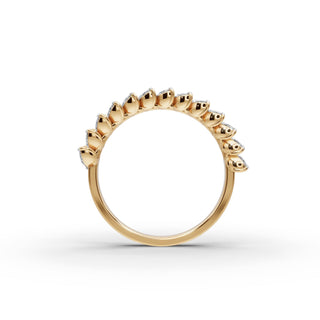 Marquise Lab Grown Diamond Band in yellow gold, view 2