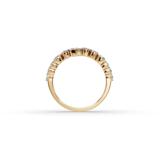 Mixed Shape Lab Grown Diamond Band in yellow gold, view 2