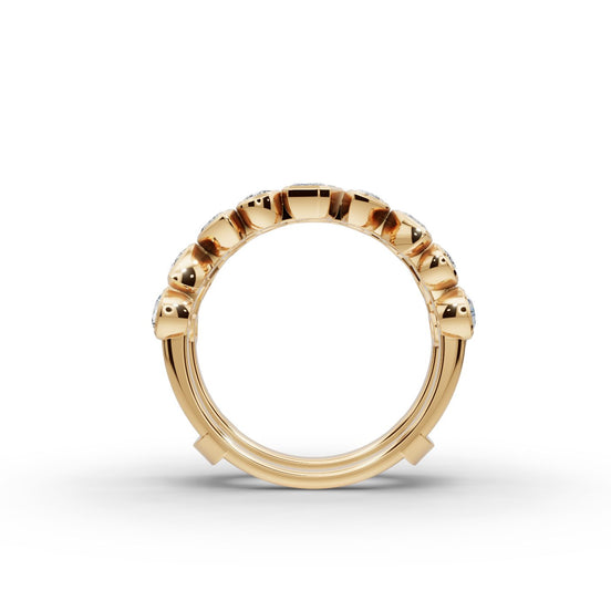 Mixed Shape Lab Grown Diamond Bezel Band in yellow gold, view 2
