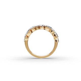 Mixed Shape Lab Grown Diamond Eleven Stone Band in yellow gold, view 2