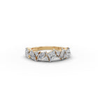 Mixed Shape Lab Grown Diamond Ten Stone Band in yellow gold, front view