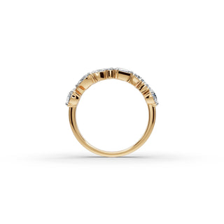 Mixed Shape Lab Grown Diamond Ten Stone Band in yellow gold, view 2