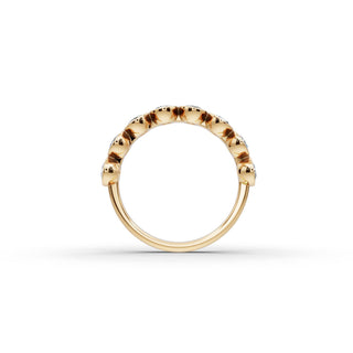 Oval Lab Grown Diamond Bezel Eight Stone Band in yellow gold, view 2