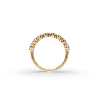 Oval Lab Grown Diamond Eight Stone Band in yellow gold, view 2