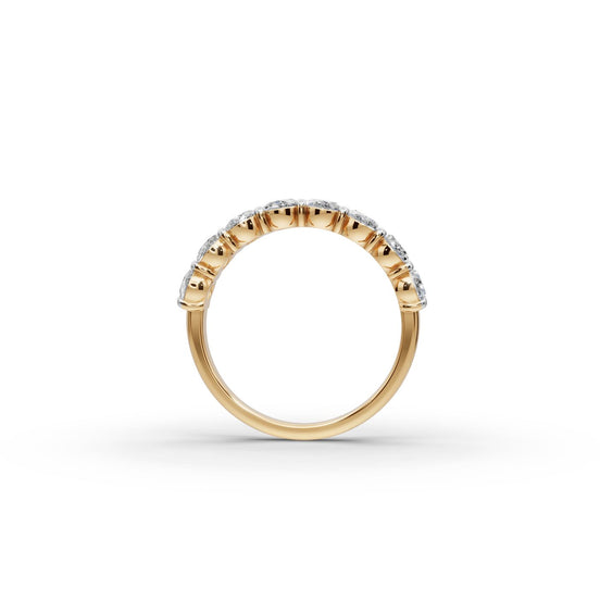 Oval Lab Grown Diamond Eight Stone Band in yellow gold, view 2