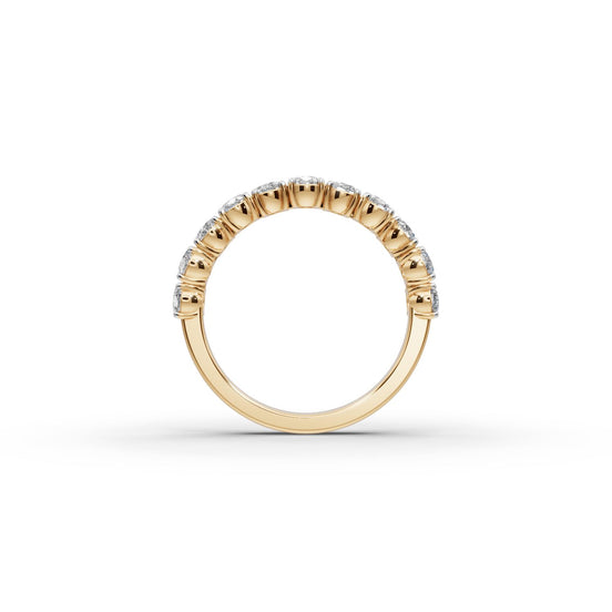 Oval Lab Grown Diamond Eleven Stone Band in yellow gold, view 2