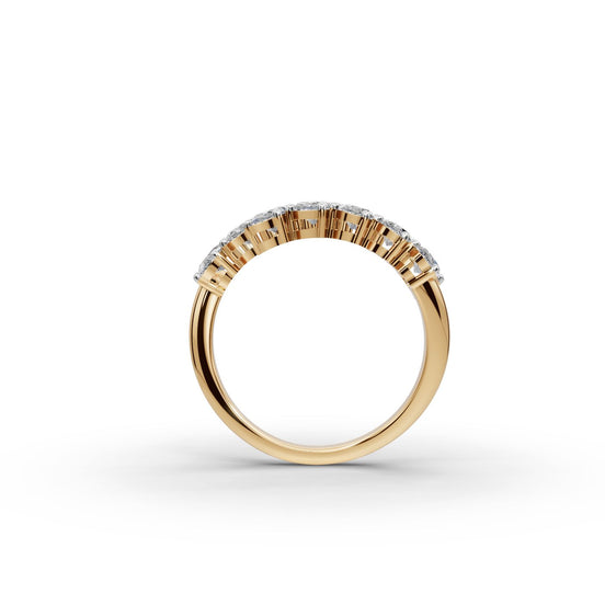 Oval Lab Grown Diamond Statement Ring in yellow gold, view 2
