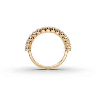 Pear and Round Lab Grown Diamond Band in yellow gold, view 2