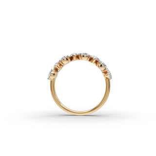 Pear Lab Grown Diamond Eight Stone Band in yellow gold, view 2