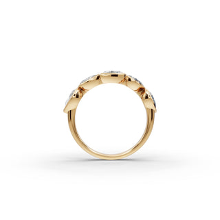 Pear Lab Grown Diamond Five Stone Ring in yellow gold, view 2