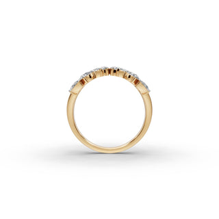 Pear Lab Grown Diamond Statement Ring with Marquise Accents in yellow gold, view 2