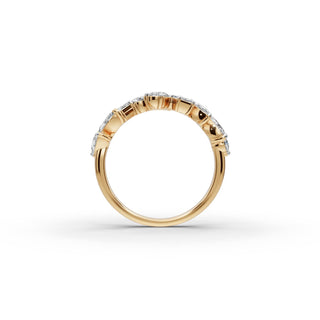 Pear Lab Grown Diamond Statement Ring with Mixed Shape Accents in yellow gold, view 2