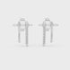Curved diamond bar stud earrings in gold with round diamonds