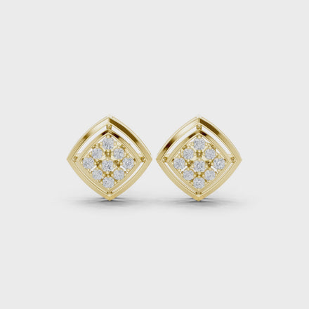 Diamond hoop stud earrings in gold by Signora Jewels