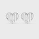 Open heart stud earrings in gold with modern minimal design by Signora Jewels