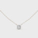 Minimal princess cut solitaire diamond pendant in gold with lab grown diamond by Signora Jewels