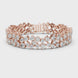 Multi shape lab grown diamond tennis bracelet with clustered round diamond design in yellow white and rose gold