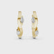 Gold marquise diamond hoop earrings for women