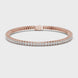Oval cut lab grown diamond tennis bracelet in yellow gold white gold and rose gold with elegant luxury diamond setting