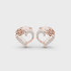 Floral heart diamond earrings for women