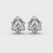 Asscher cut crown stud earrings in gold featuring 5.00 MM gemstones secured in a decorative six-prong crown setting