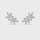 Floral marquise and pear cut lab grown diamond earrings in gold by Signora Jewels